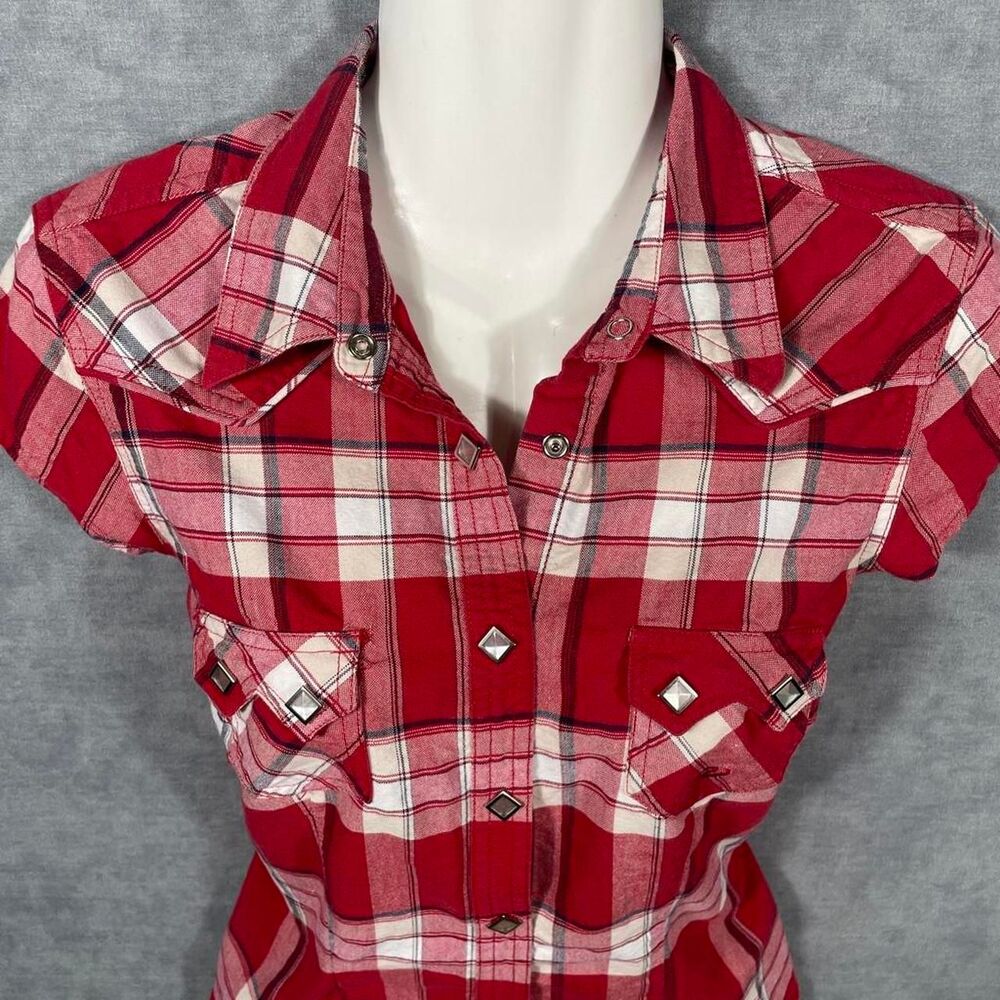 Roper plaid button up shirt with rhinestone details